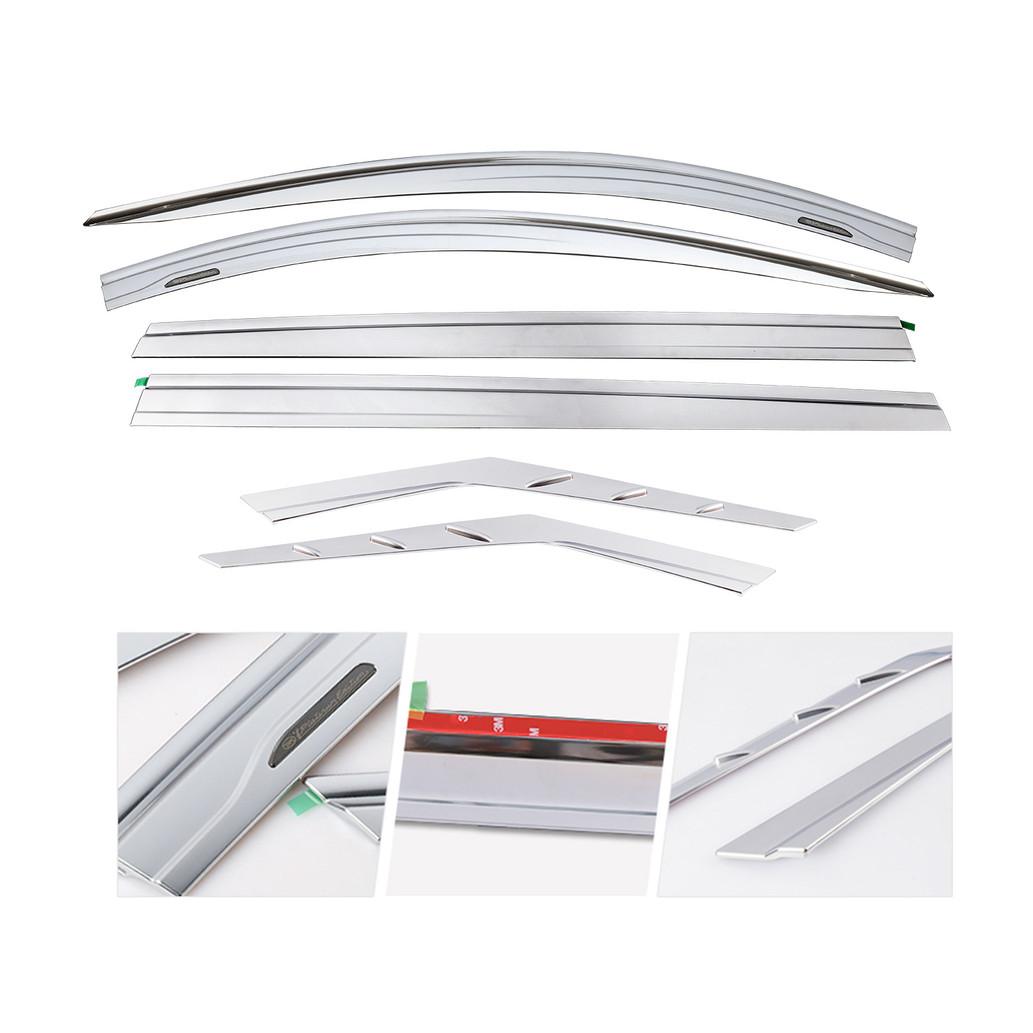 Window Rain Visors and Shield Set with Stainless Steel Trim for CHANGAN UNI-T 2020-Present - Image 2