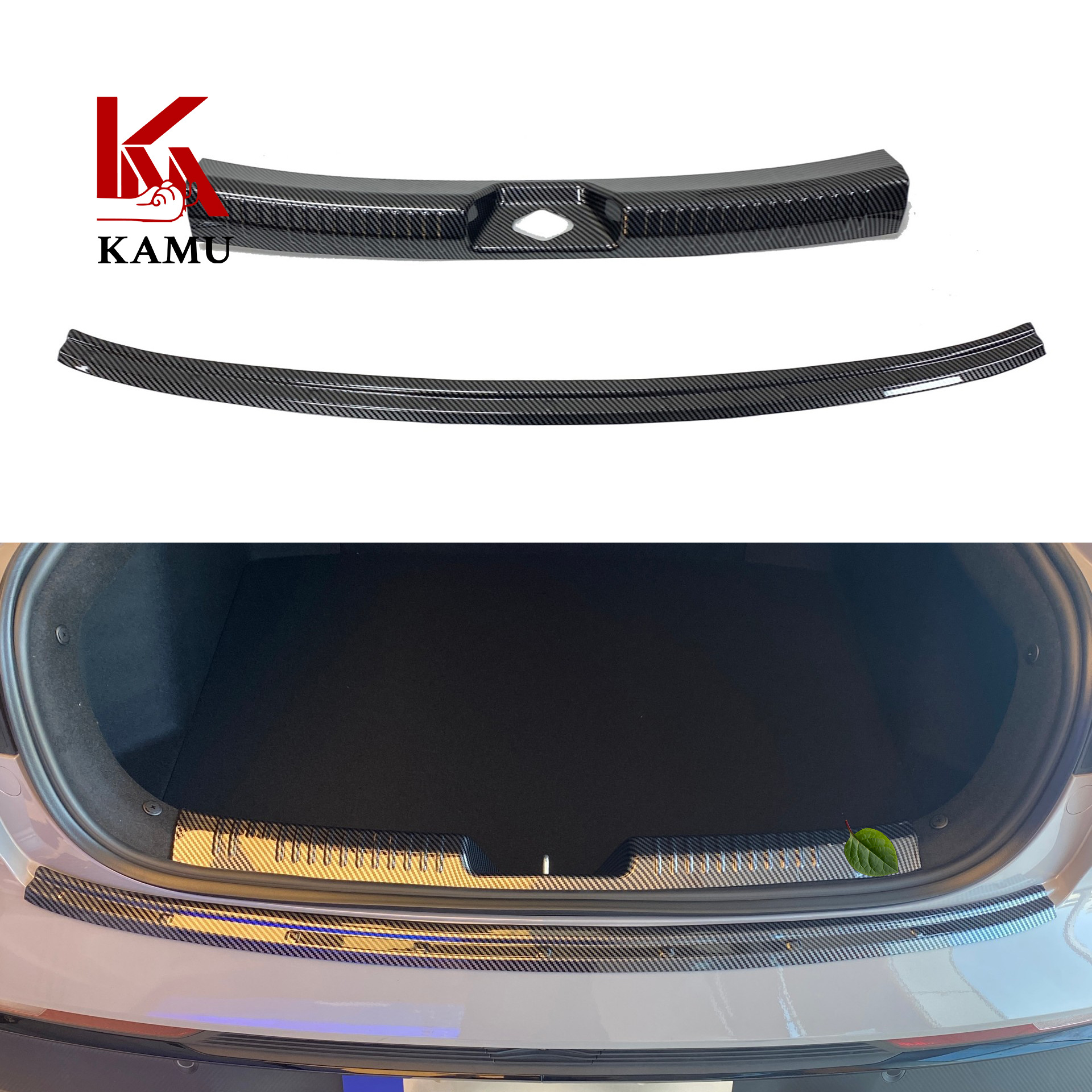 Rear Bumper Trunk Guard Sill Plate Carbon Fiber Pattern for CHANGAN UNI-V - Image 2