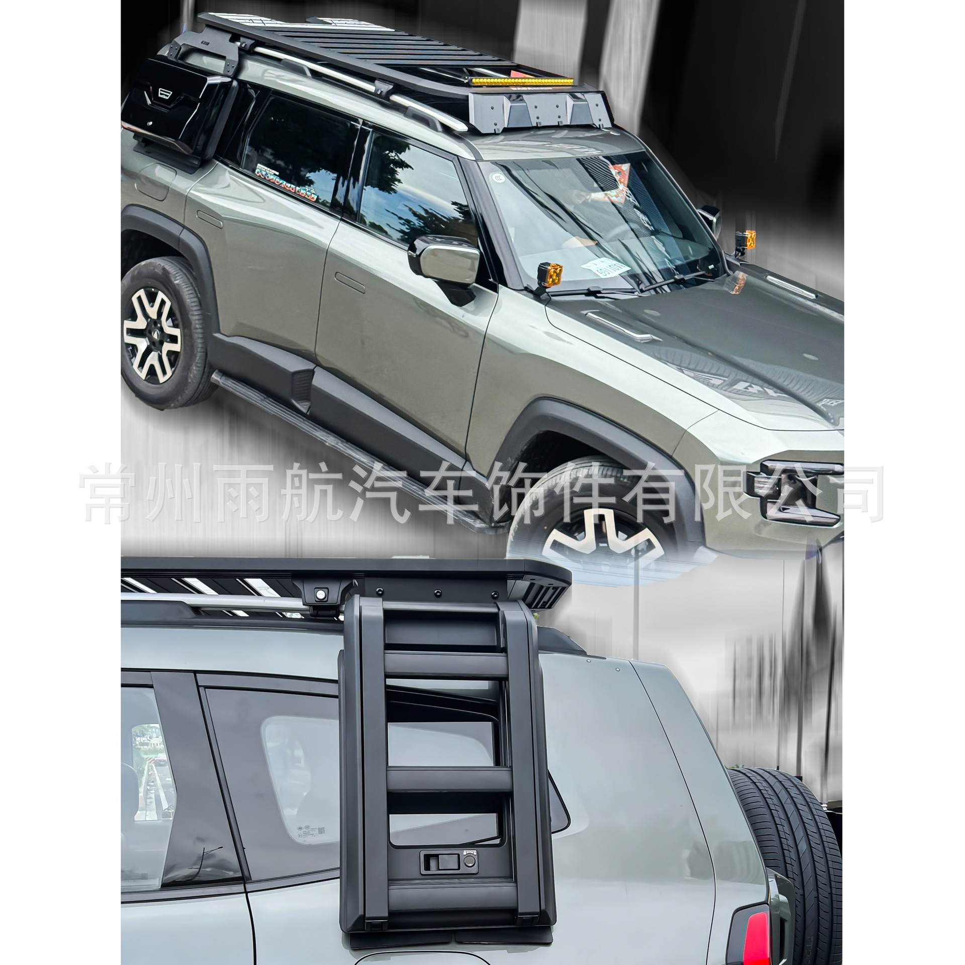 Expedition Style Rooftop Luggage Rack Platform with Side Ladder and Storage Bag for DEEPAL G318 - Image 2