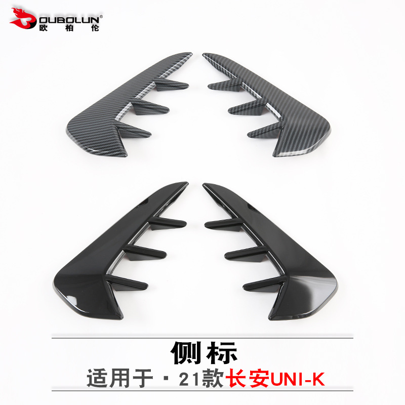 Exterior Fender Side Badge Trim for 2020+ CHANGAN UNI-K, ABS Carbon Fiber Pattern Decor Stickers, 2-Piece Set - Image 4