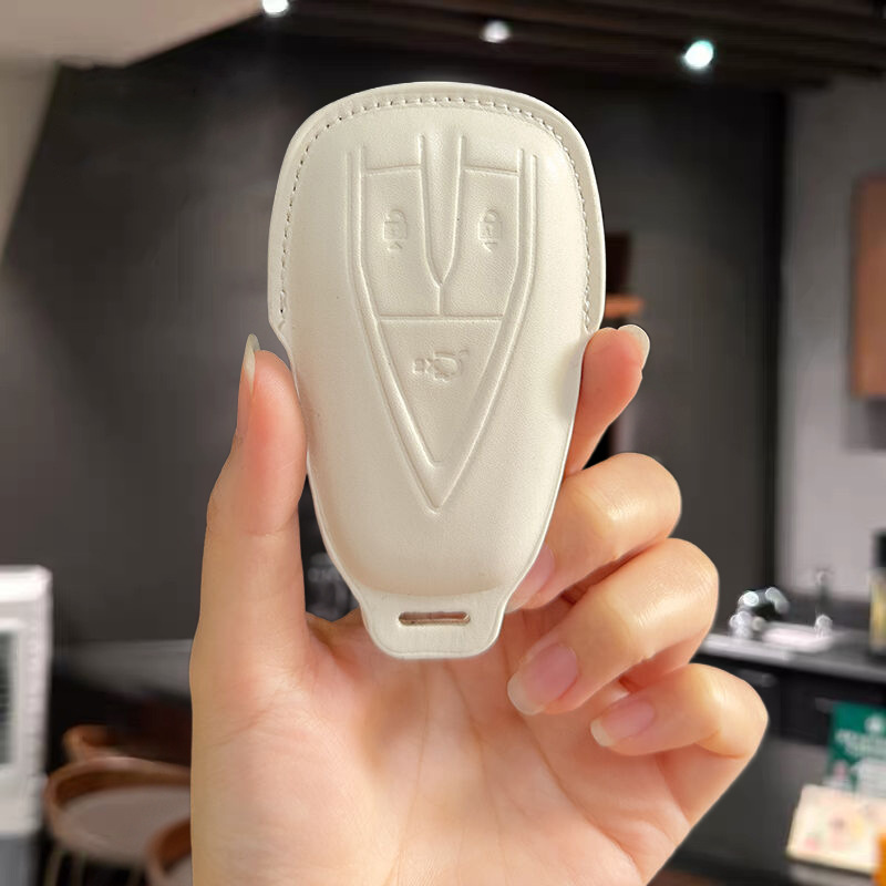 Premium PU Leather Key Fob Cover Case for Changan CS75 PLUS, CS55, UNI-V, and Oshan X5/X7 - Image 2