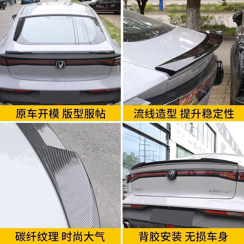 Blade Style Rear Wing Spoiler ABS for CHANGAN UNI-V Exterior Modification - Image 5