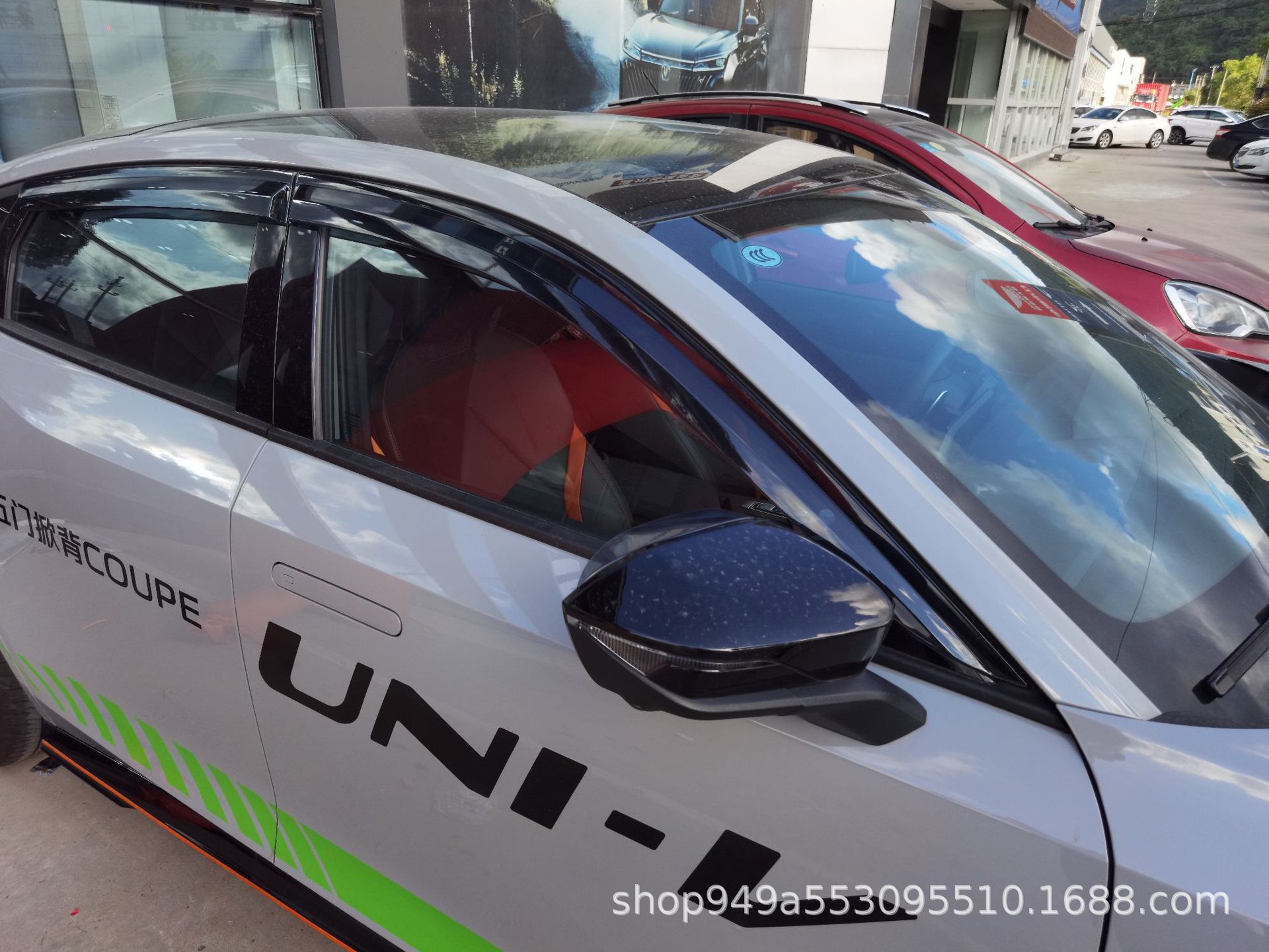 Black Warrior Window Rain Guard Shields with Sun Visor Trim for CHANGAN UNI-V (2022+) - Image 4