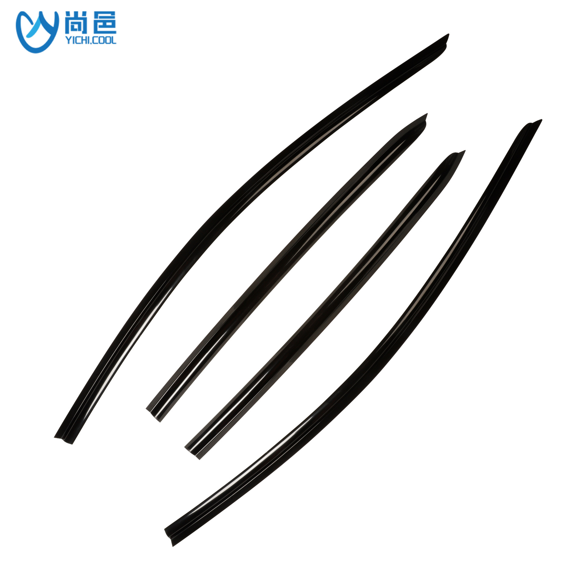 4-Piece Frameless Acrylic Window Rain Guard Deflector Set (Black) for DEEPAL S07 / S7 - Image 5
