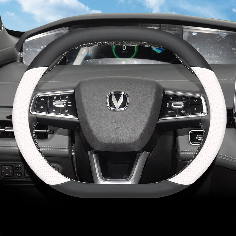 Genuine Leather Ultra-Thin Steering Wheel Cover for CHANGAN UNI-K and UNI-K iDD - Image 2