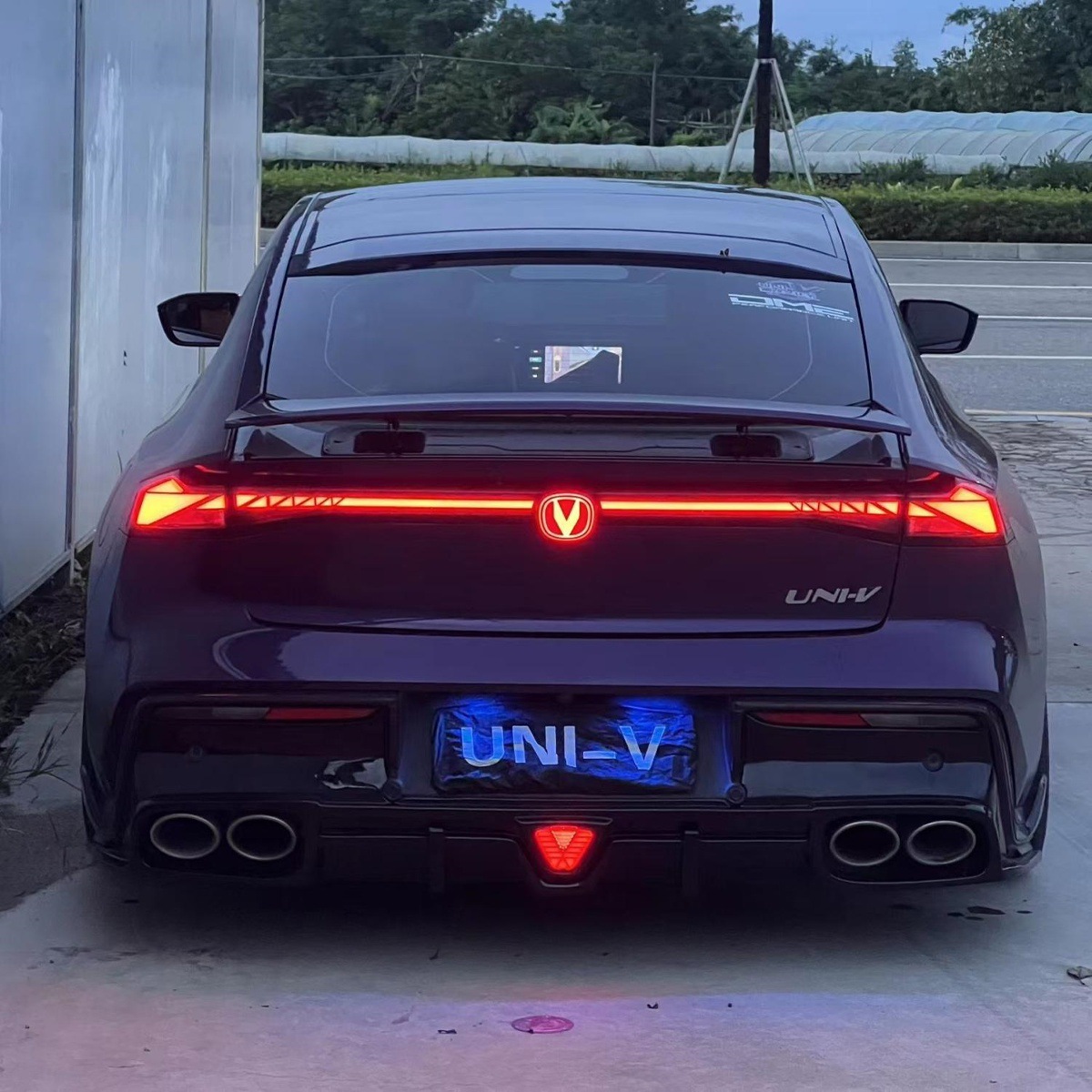 Rear Bumper Lip Spoiler with Flashing Pilot Light for CHANGAN UNI-V 2022-2024 Premium Sport - Image 3