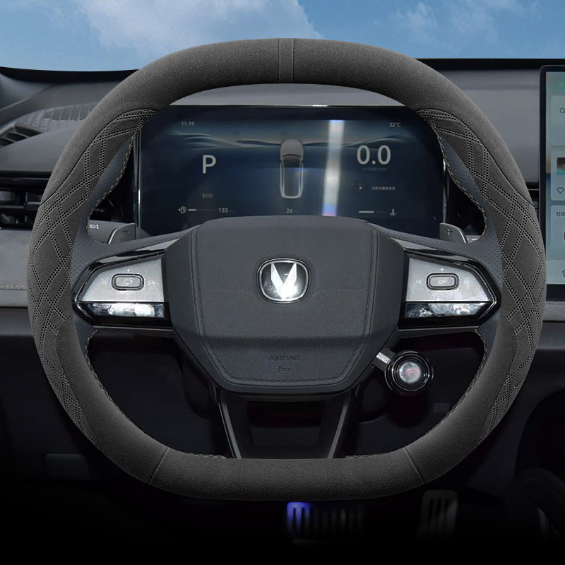 Custom Ultra-Thin Suede Steering Wheel Cover for CHANGAN UNI-V 3rd Generation - Image 4