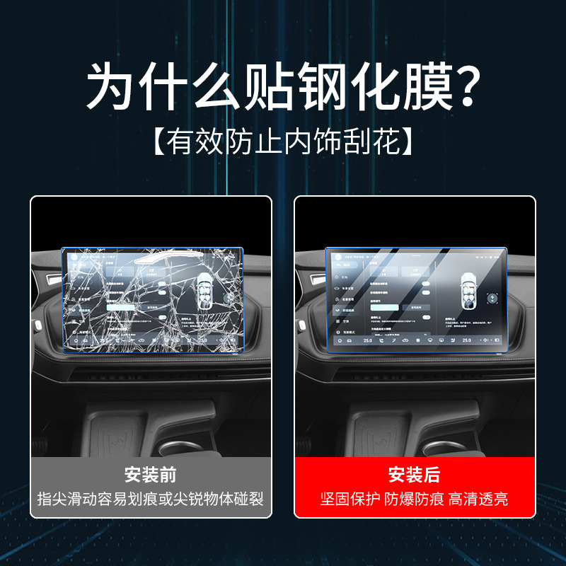 Interior Screen Protector Kit for 2024 DEEPAL SL03 / S07 Central Control & Navigation Display Tempered Glass - Image 4