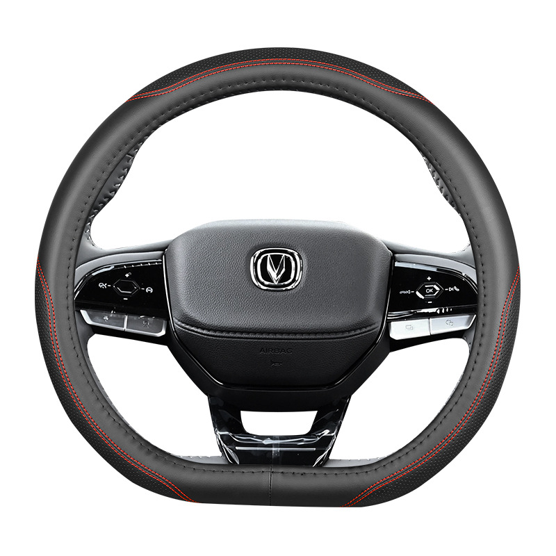 Genuine Leather Steering Wheel Cover for CHANGAN CS75 PLUS (2nd/3rd Gen), Eado PLUS, and UNI-T - Image 5