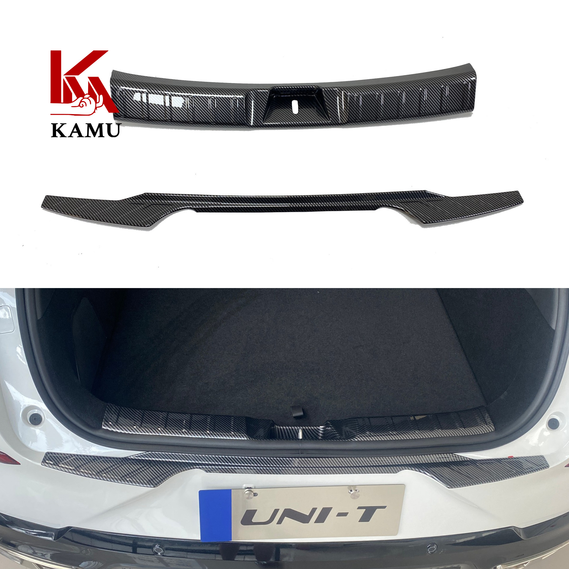 Rear Bumper Trunk Sill Guard Protector Carbon Fiber Pattern for CHANGAN UNI-T - Image 2
