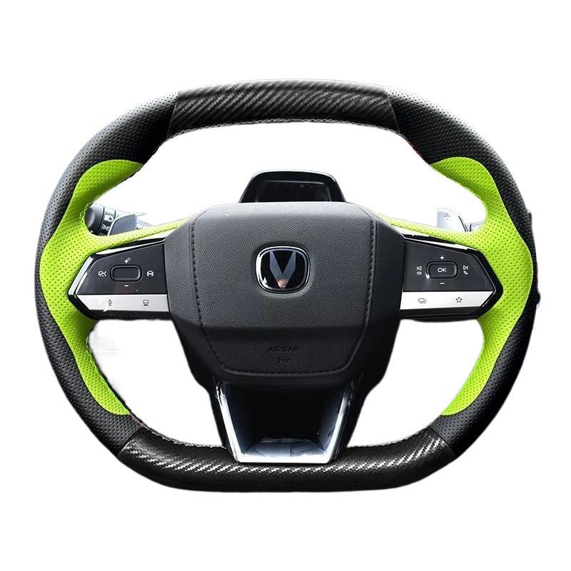 Hand-Sewn Carbon Fiber Texture Steering Wheel Cover for CHANGAN UNI-V UNI-T UNI-K CS55 PLUS - Image 5