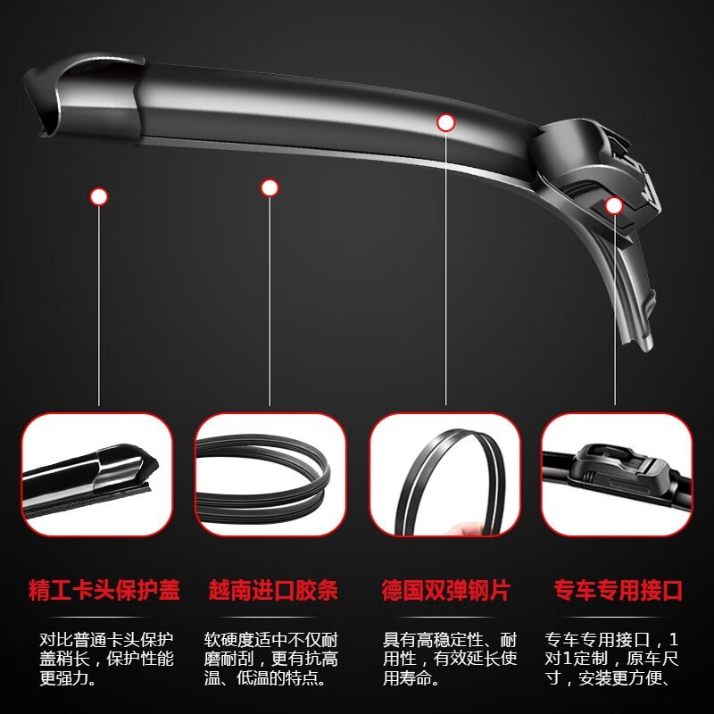 Pair of Front and Rear Windshield Wiper Blades for CHANGAN UNI-T 2020-2022 - Image 5