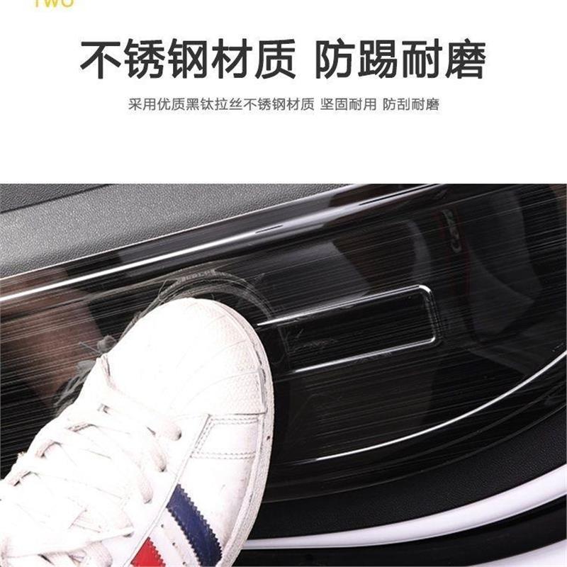 Stainless Steel Door Anti-Kick Panel Guards for CHANGAN UNI-K - Black Titanium with Blue Logo - Image 4