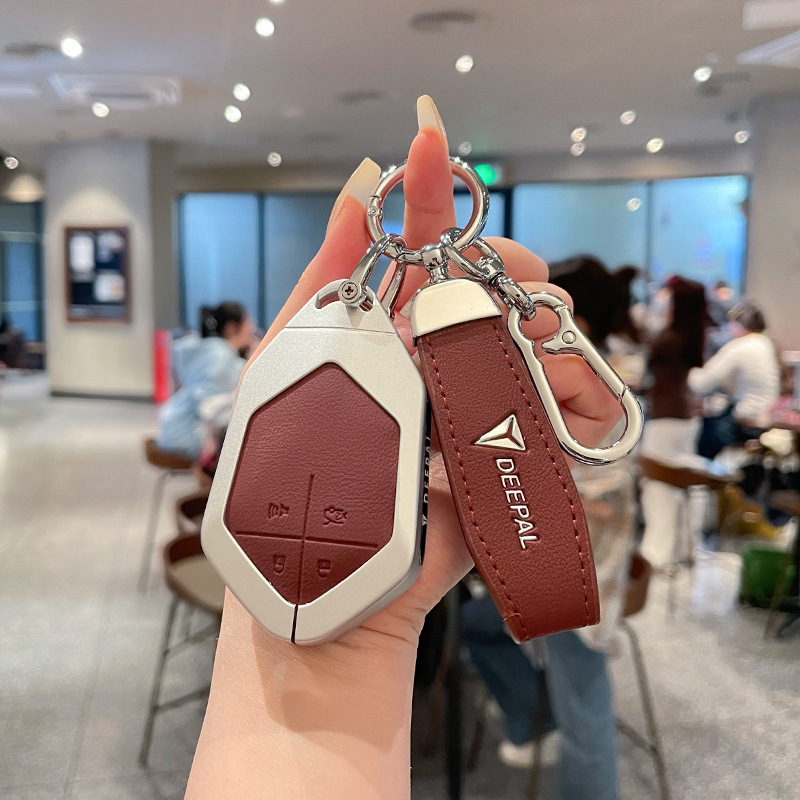 Zinc Alloy Smart Key Fob Cover with Leather Strap for DEEPAL S07 S7 SL03 L07 S05 S09 - Image 2