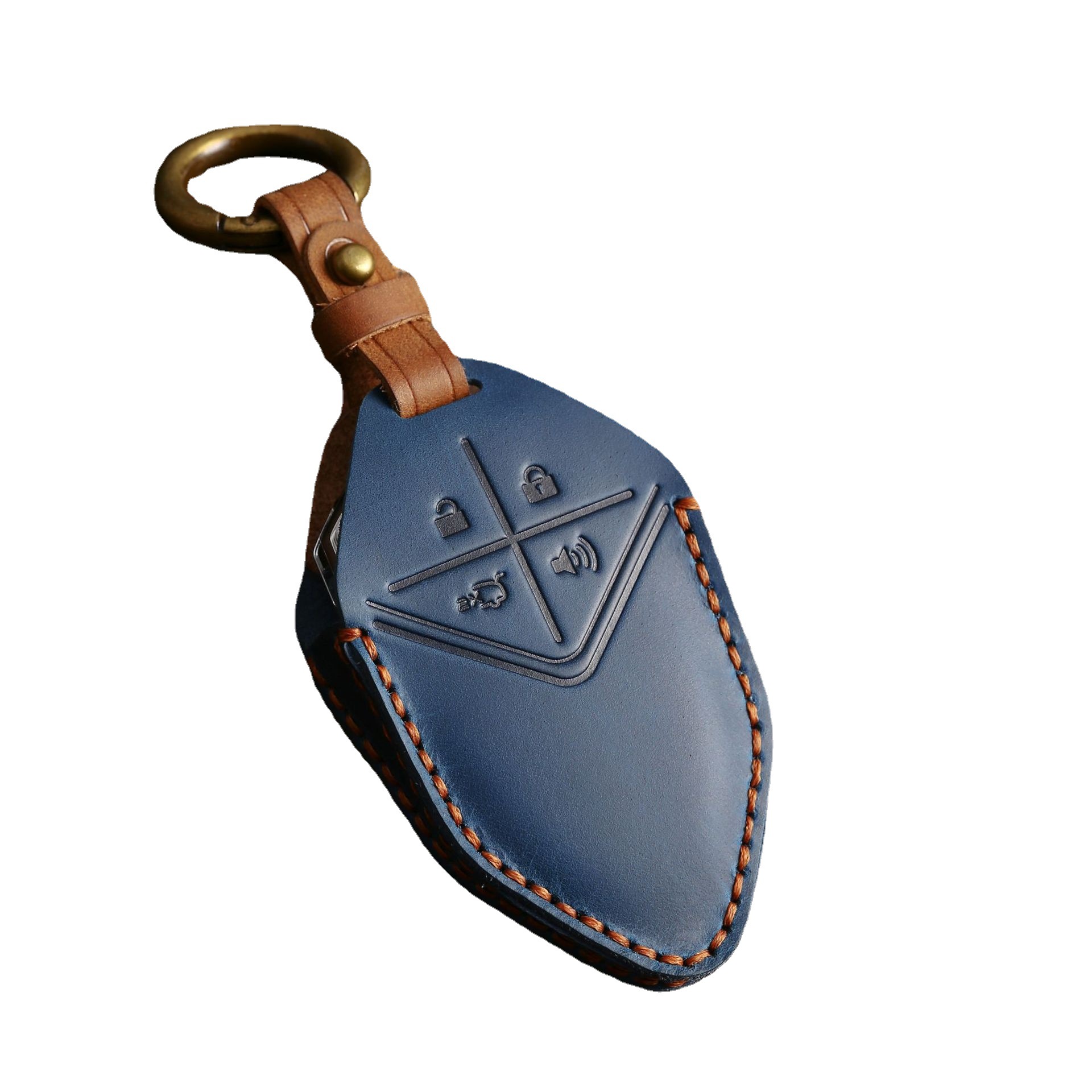 Genuine Leather Smart Key Case Cover with Buckle for DEEPAL SL03, CHANGAN UNI-K/T/V, and CS75 PLUS - Image 5