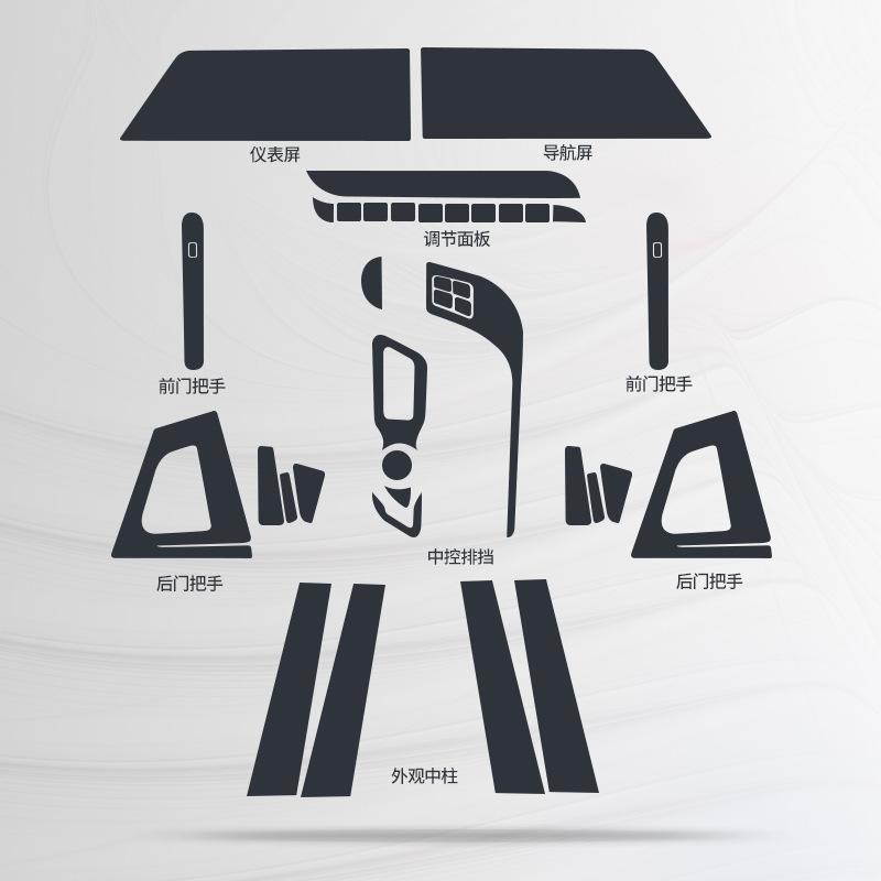 Interior Central Control Navigation and Instrument Cluster TPU Protection Film for CHANGAN UNI-T 2021-2023 - Image 2