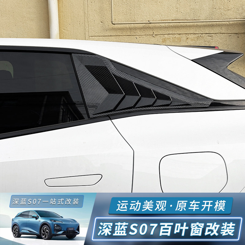 Rear Window Louver Blinds Triangular Trim Carbon Fiber Pattern for DEEPAL S07 S7 - Image 2