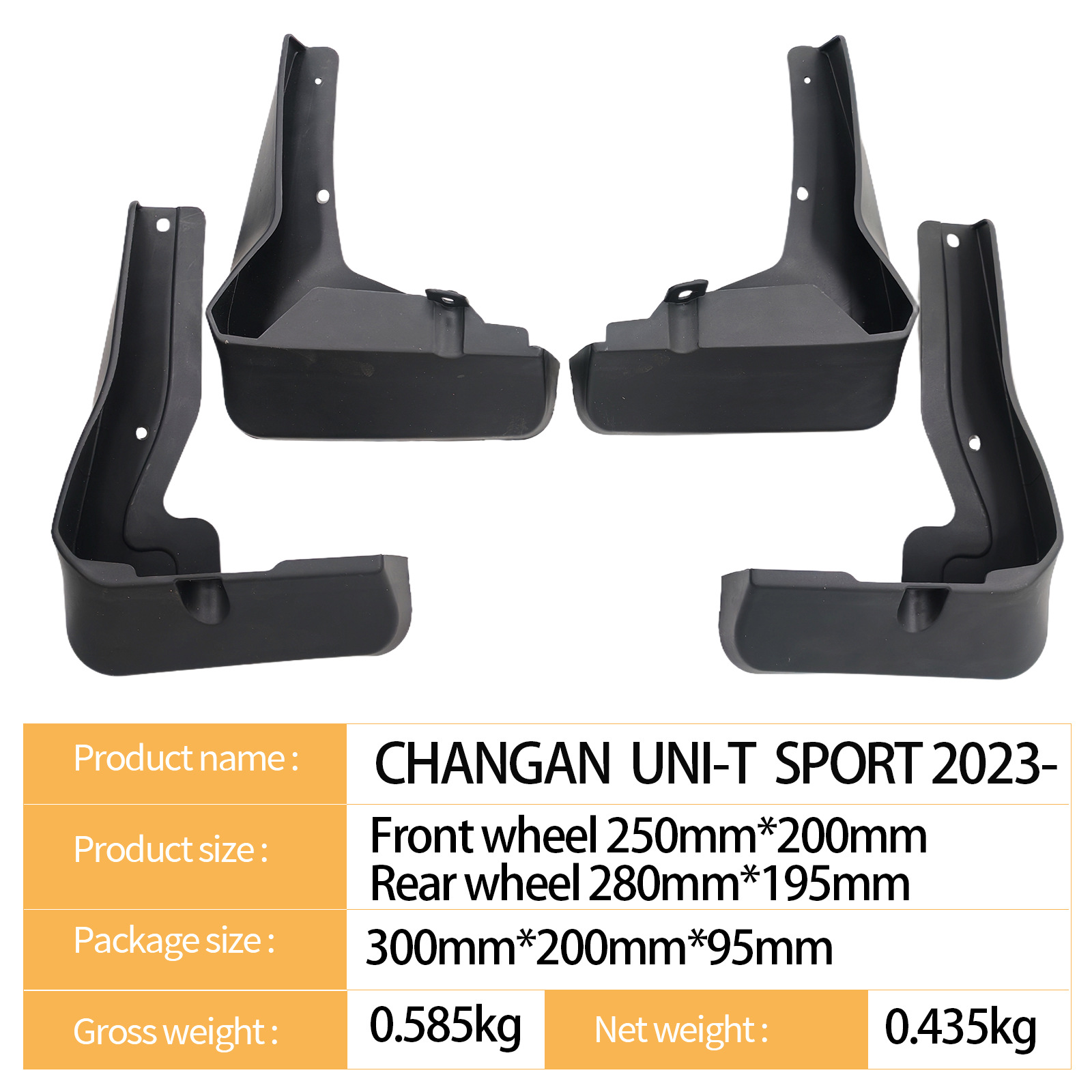 Front and Rear Car Tire Mudguards Splash Guards for 2023 CHANGAN UNI-T SPORT - Image 2