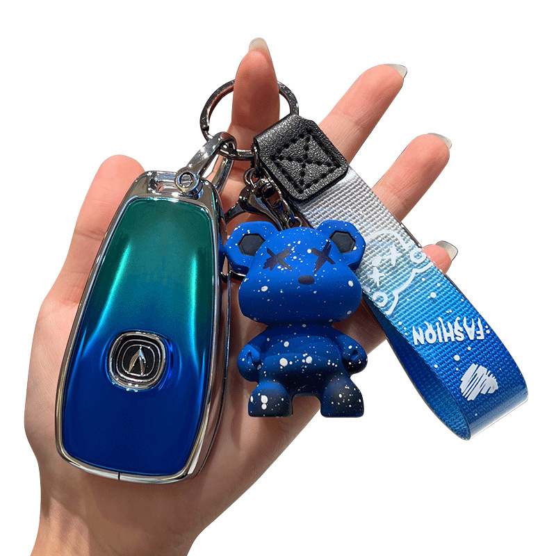 Protective Key Fob Case with Blue Bear Charm for CHANGAN CS75 PLUS CS55 CS35 EADO UNI-T RUICHENG OSHAN X7 X5 - Image 5