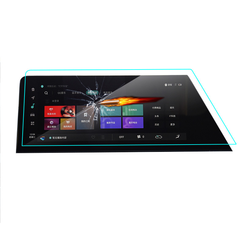 Tempered Glass Screen Protector Film for 2022 CHANGAN UNI-V Navigation and Instrument Multi-Display 4-Piece Set - Image 5