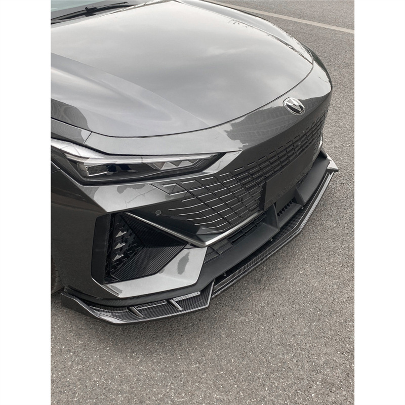 Front Bumper Lip Spoiler 3-Section Splitter Carbon Fiber Style for CHANGAN UNI-V - Image 4
