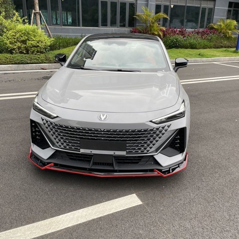 Front Bumper Lip Spoiler Protective Plate (Carbon Fiber Style) for CHANGAN UNI-V - Image 5
