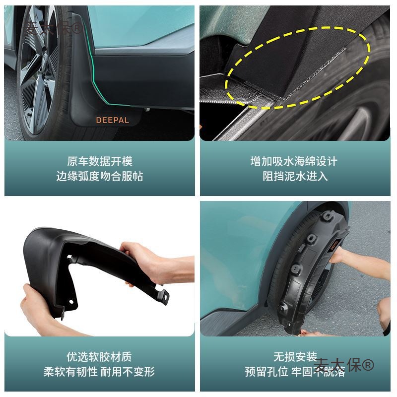 4pcs Wheel Fender Mudguard Set with Hardware for DEEPAL S07 / S7 - Image 5