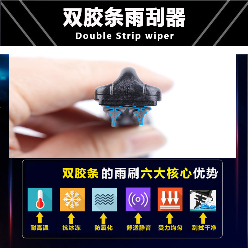 Double Strip Silent Windshield Wiper Blades for Changan CS75 CS35 CS55 Eado Plus Yuexiang CS15 Ounuo - Image 3