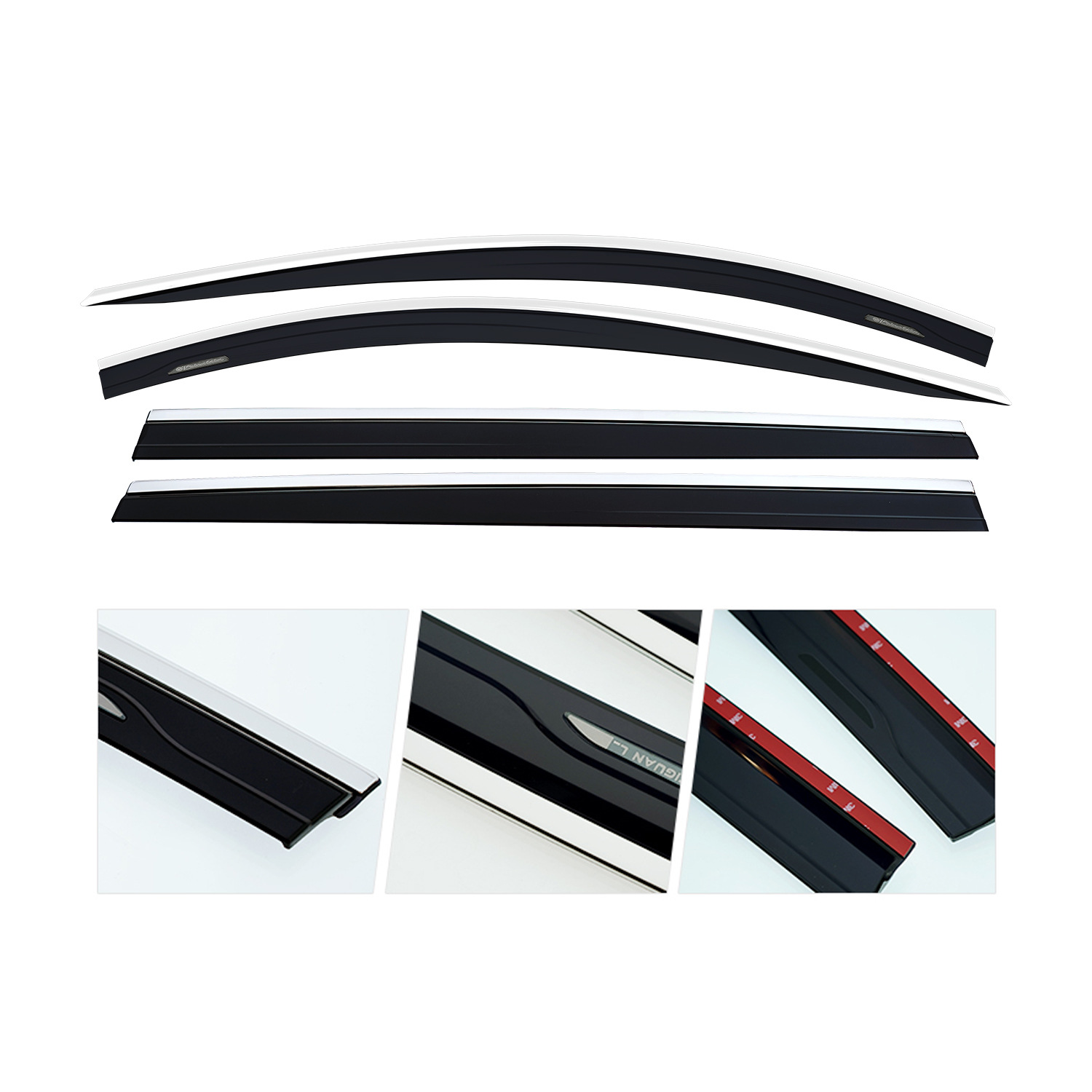 Window Rain Visors and Shield Set with Stainless Steel Trim for CHANGAN UNI-T 2020-Present - Image 4