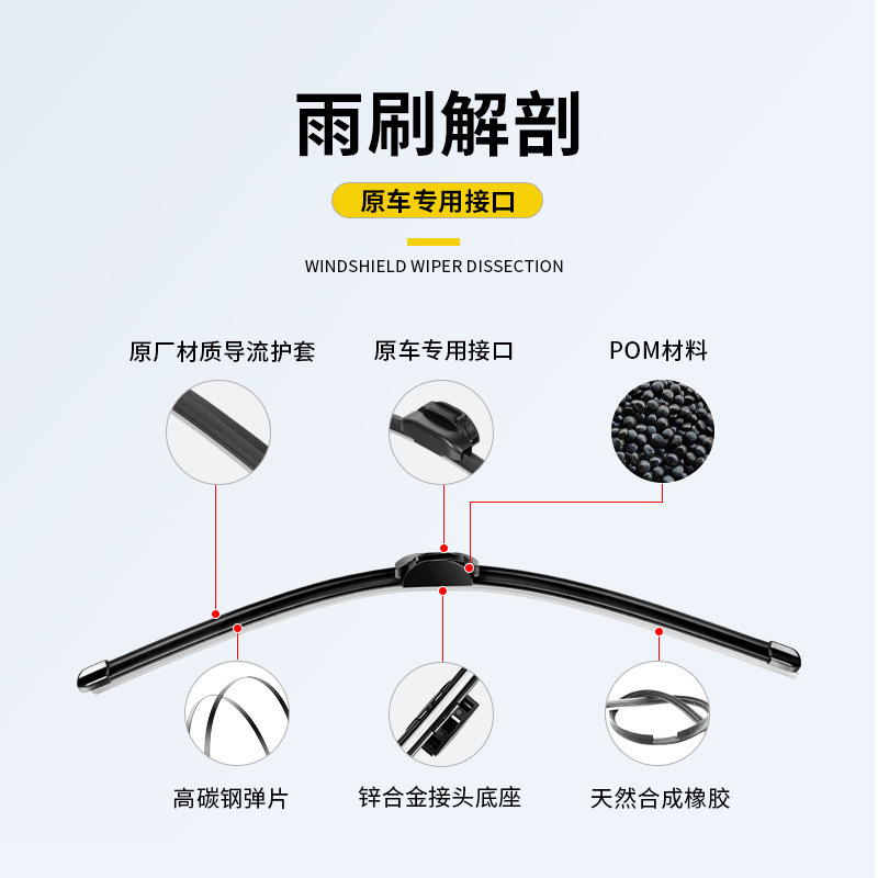 Frameless Windshield Wiper Blade Set Natural Rubber for DEEPAL SL03 2022-2023 - Image 3