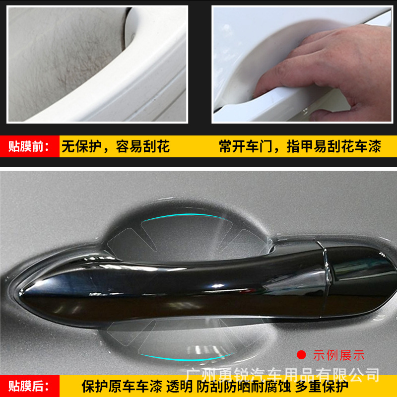 Clear TPU Door Handle and Bowl Protector Film Set for CHANGAN UNI-V 2022 - Image 3
