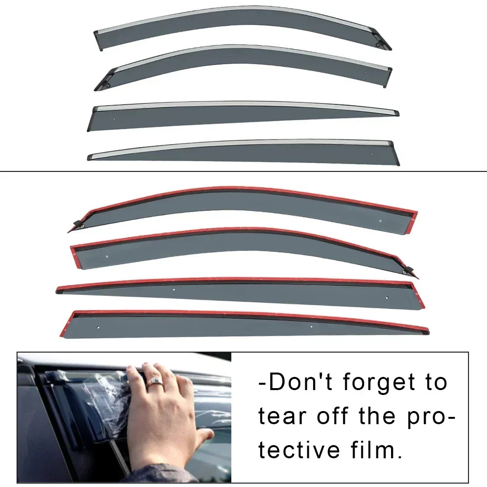 Window Deflector Rain Guard with Chrome Trim for CHANGAN UNI-V 2022-Present - Image 2