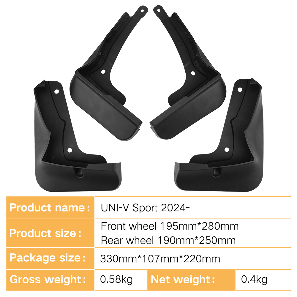 Custom Fit Car Mud Flaps / Splash Guards for CHANGAN UNI-V Sport 2024 - Image 2