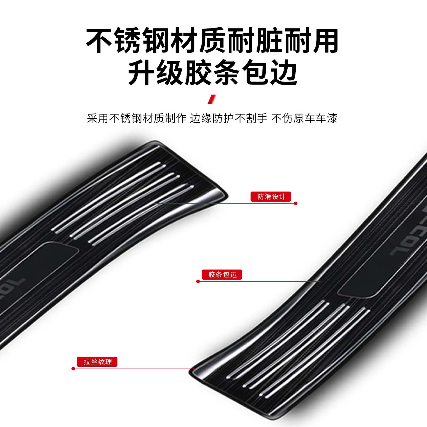 Stainless Steel Door Sill Protectors and Trunk Guard Set for DEEPAL G318 2024 - Image 4