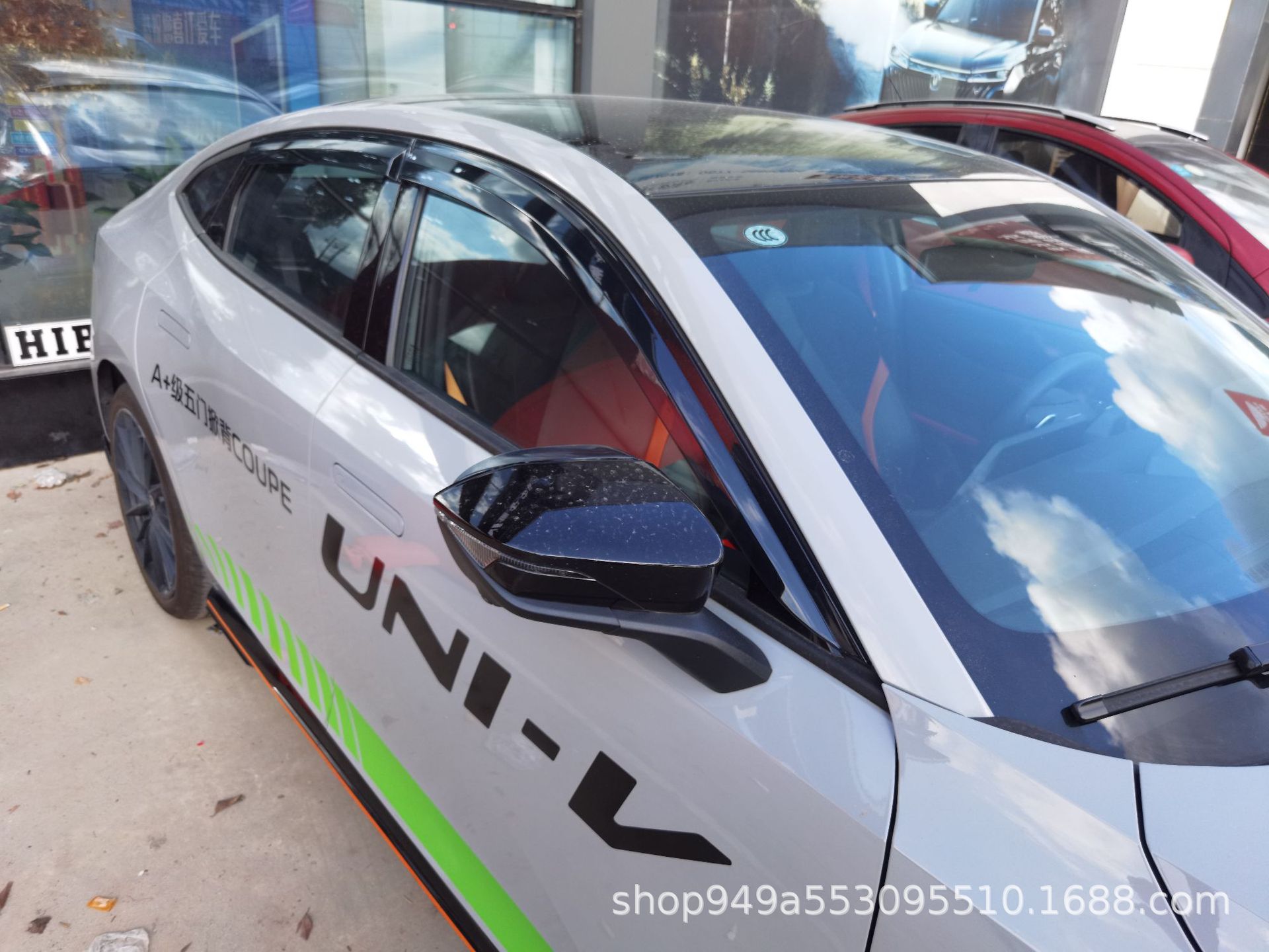 Black Warrior Window Rain Guard Shields with Sun Visor Trim for CHANGAN UNI-V (2022+) - Image 5