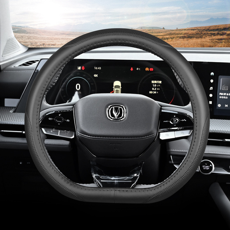 Genuine Leather Steering Wheel Cover for CHANGAN CS75 PLUS (2nd/3rd Gen), Eado PLUS, and UNI-T - Image 4