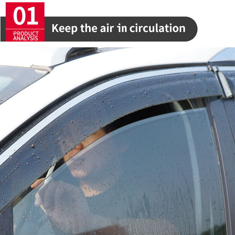 Side Window Deflector Window Visor Set with Chrome Trim for CHANGAN UNI-K 2022+ - Image 3