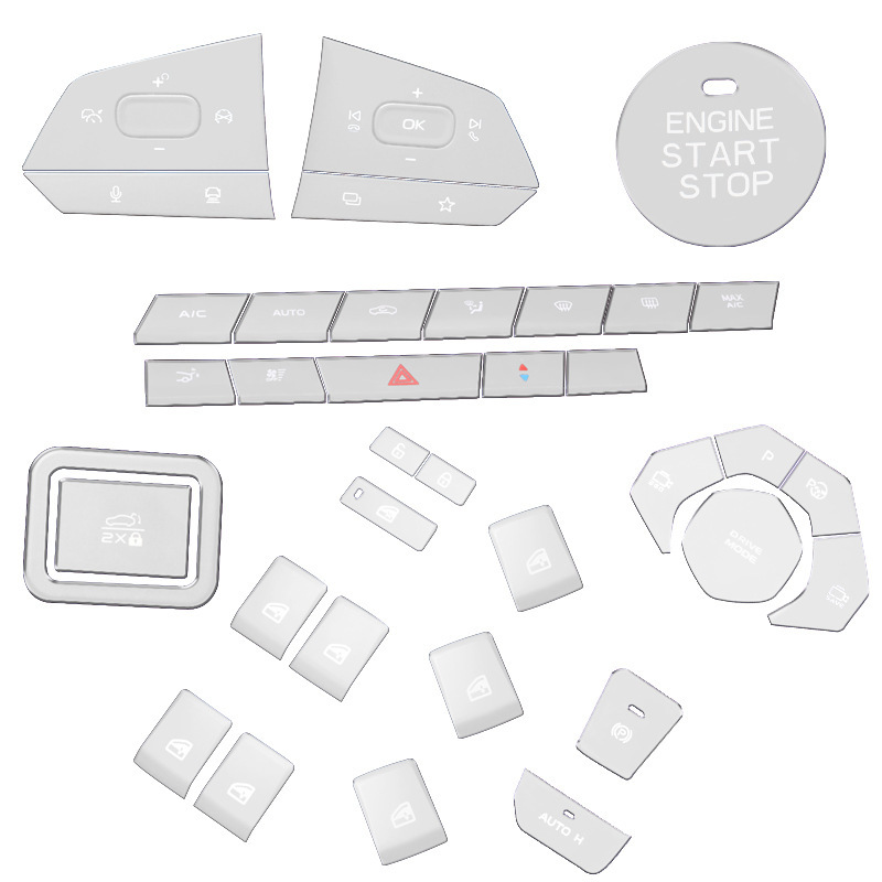 Interior Button Trim Overlay Set 38-Piece Aluminum Blue for CHANGAN UNI-V UNI-K CS55 PLUS - Image 5