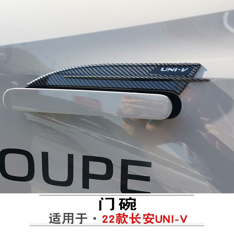 Exterior Door Bowl Protector Handle Trim Patch for Changan UNI-V, ABS Carbon Fiber or Gloss Black Finish - Image 2