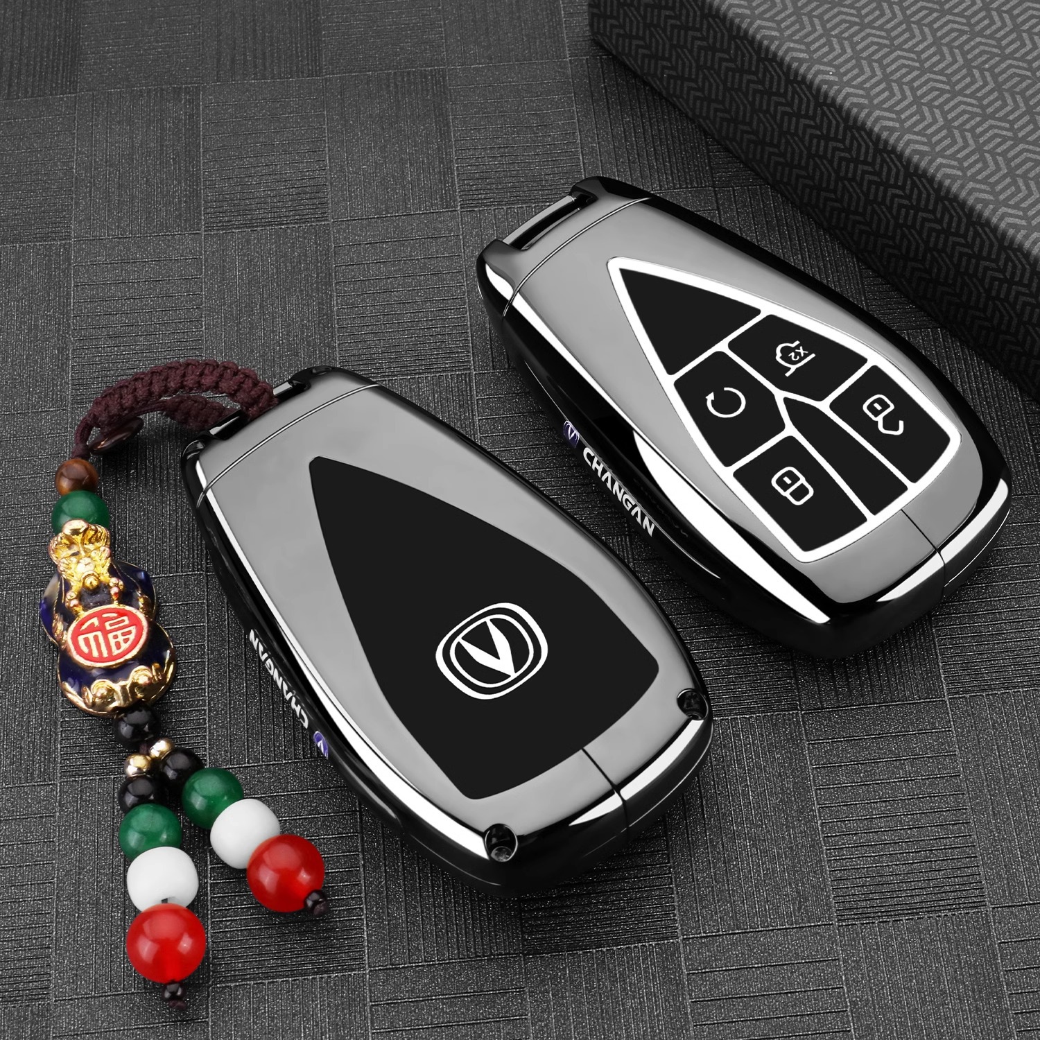Genuine Leather Key Fob Cover for 2025 CHANGAN UNI-V Noble/Sports High Energy Edition - Image 3