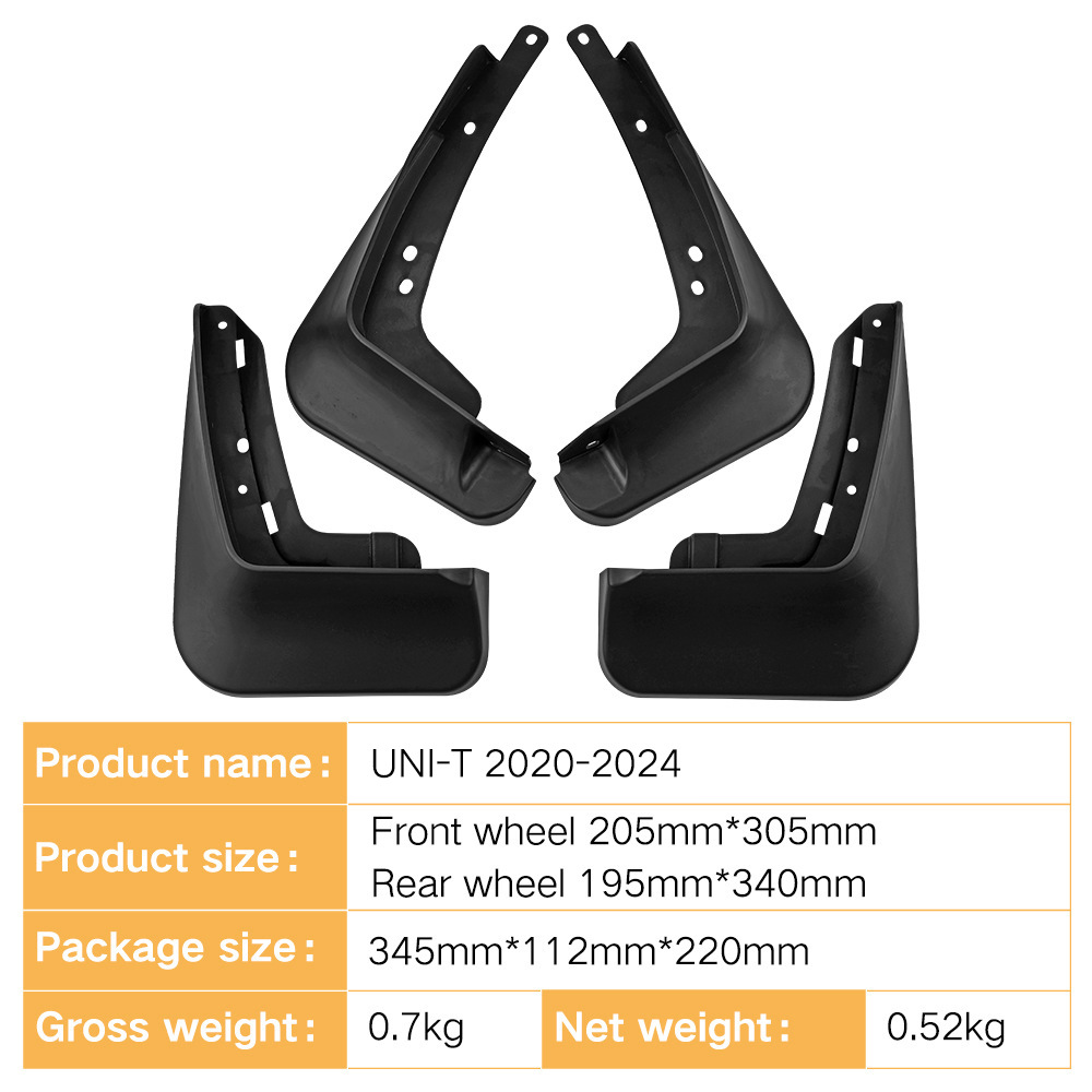 Flexible Front and Rear Mud Flaps Splash Guards for CHANGAN UNI-T 2020-2024 - Image 2