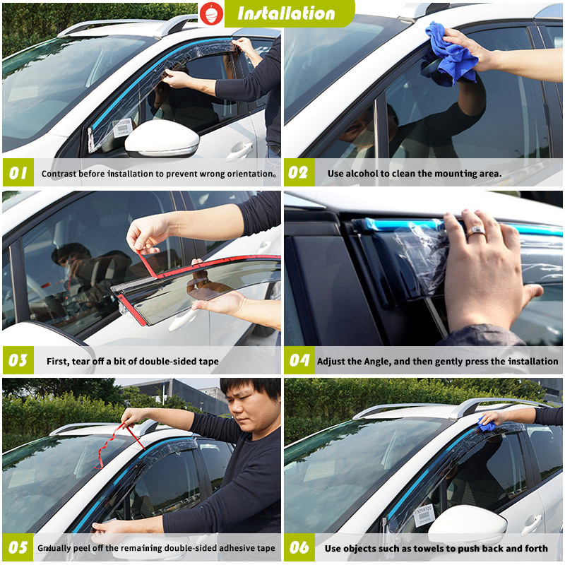 Window Visor Rain Guard Set with Silver Trim for CHANGAN Chana Star 5 (MK2 2013-Present) - Image 4