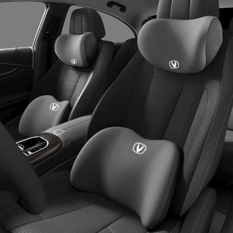 Memory Foam Car Headrest and Lumbar Support Set with Logo for CHANGAN CS75 PLUS UNI-V CS55 PLUS - Image 2