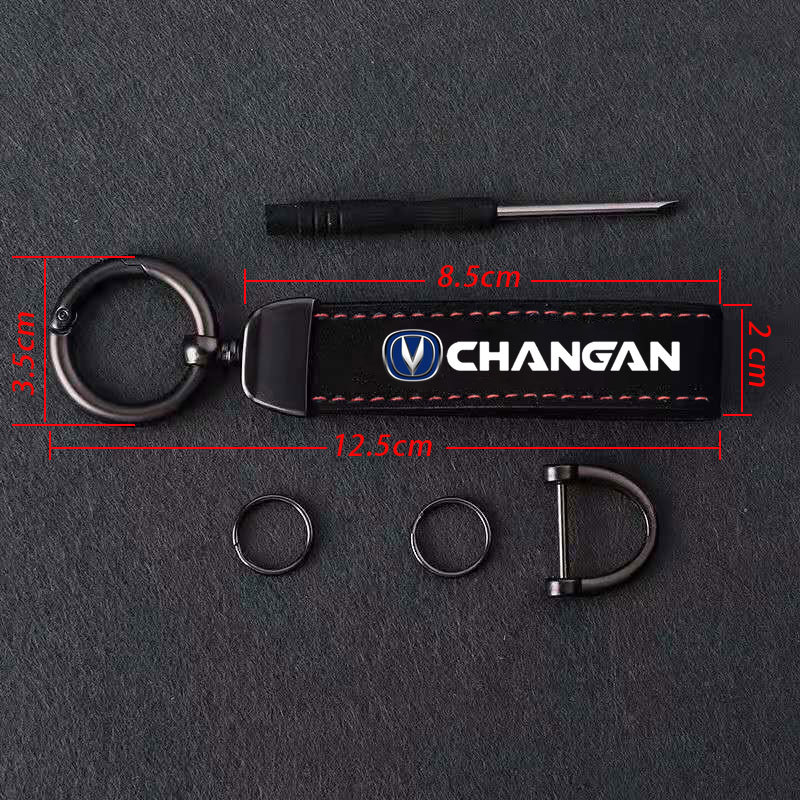 Premium Carbon Fiber Style Suede Keychain for CHANGAN Lumin UNI-V UNI-T Eado Ruicheng CC CS15 - Image 4
