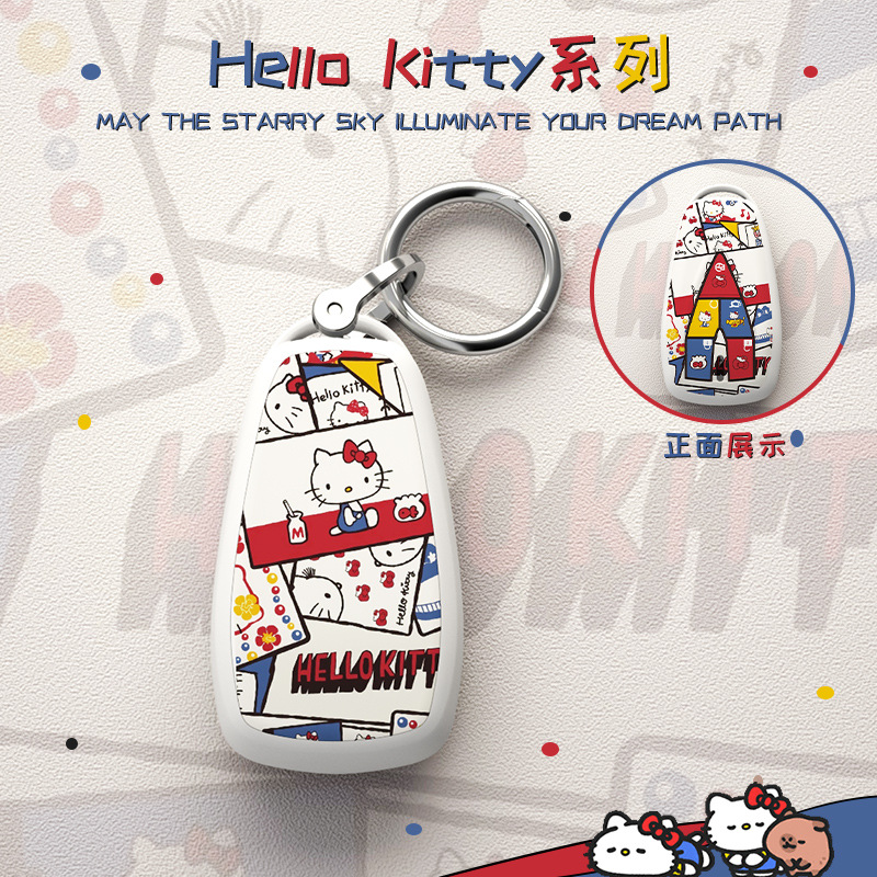 Cartoon Kitty TPU Key Fob Cover for CHANGAN CS75 PLUS CS55 UNI-T UNI-V OSHAN X5 Z6 - Image 3