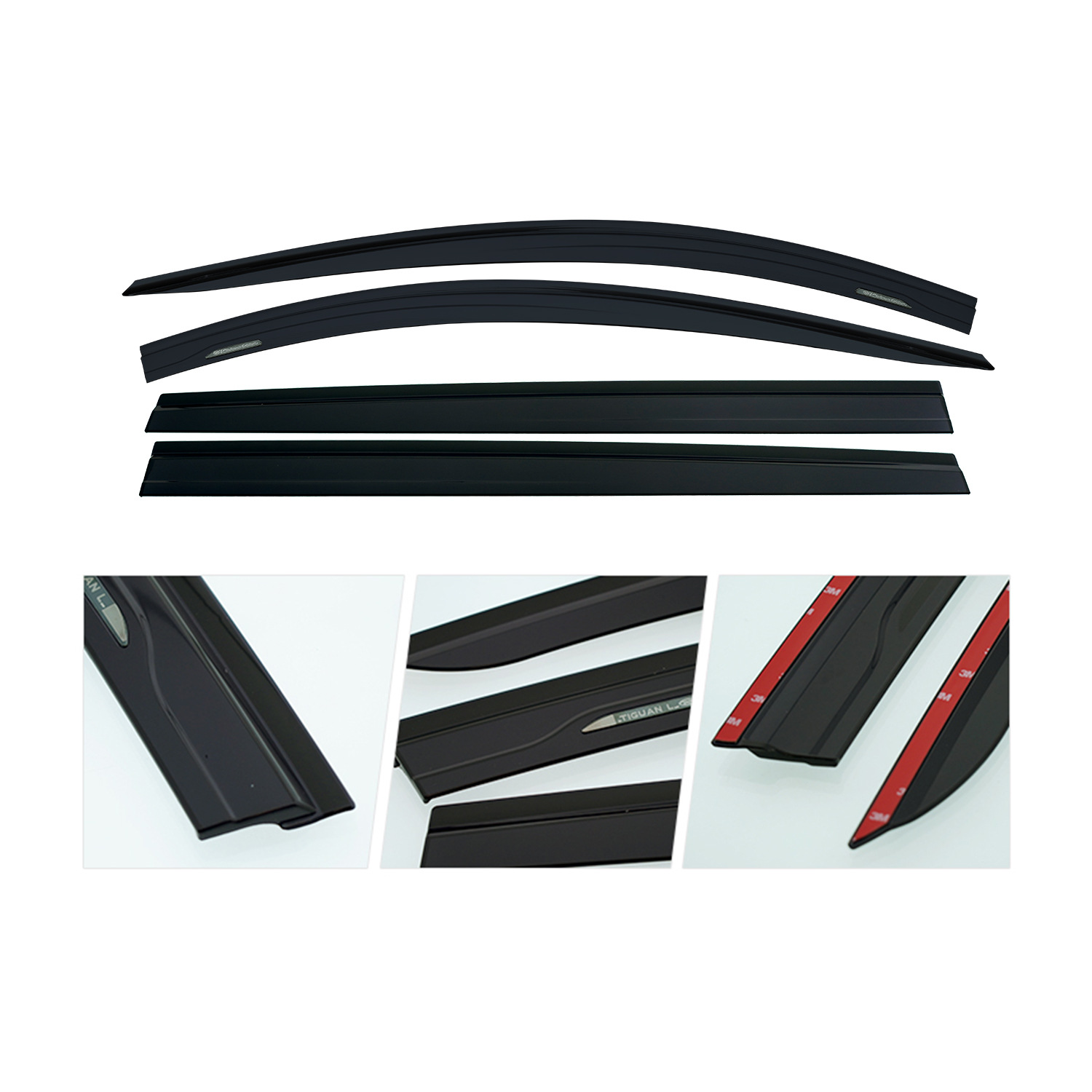 Window Rain Visors and Shield Set with Stainless Steel Trim for CHANGAN UNI-T 2020-Present - Image 3