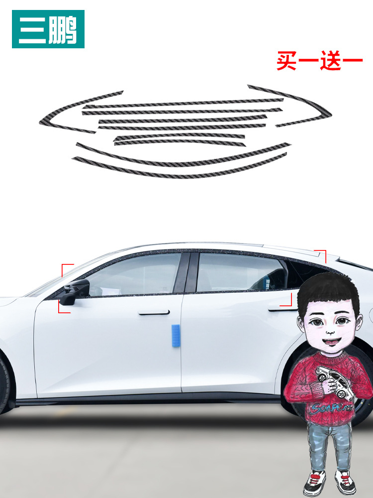 Car Window Decorative Strip Stickers Matte Black for CHANGAN UNI-V Exterior Styling - Image 3