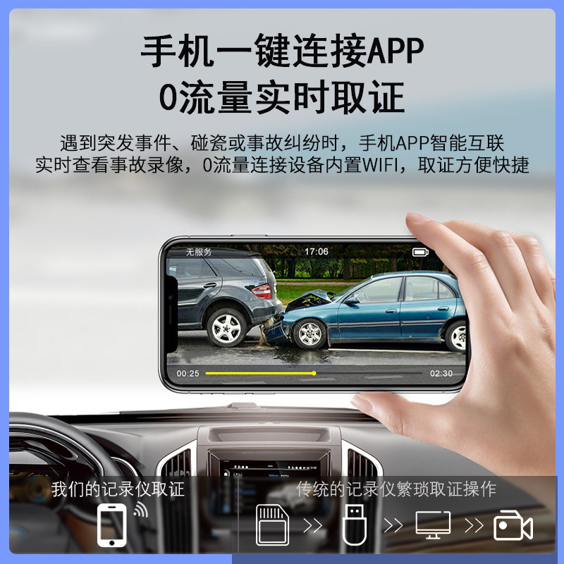 4K Ultra-HD Dash Cam Dual Lens WiFi Driving Recorder for Changan LUMIN UNI CS95 CS75 CS55 - Image 2