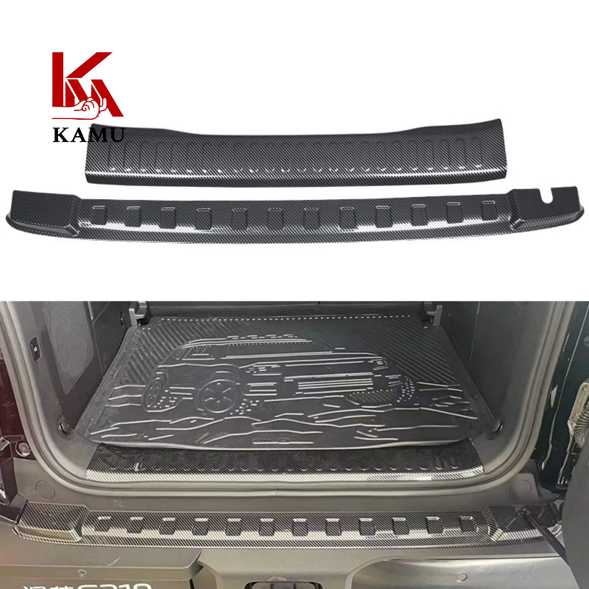 Rear Bumper Guard Plate Scuff Protector Carbon Fiber Style ABS for DEEPAL G318 - Image 2