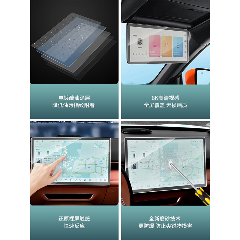 Tempered Glass Navigation and Passenger Screen Protector Set for DEEPAL S07 (S7) - Image 4